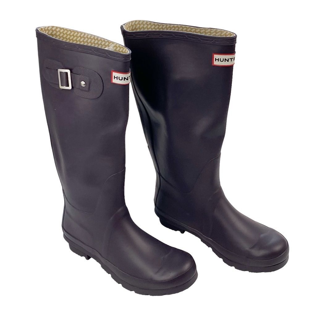 Hunter Original Tall Rain Boot Womens 7 EU 38 Wellington Boots Aubergine Purple